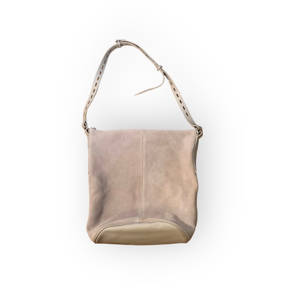 Street Level Pale Pink Faux Suede Leather Bucket Bag Oversized Slouchy